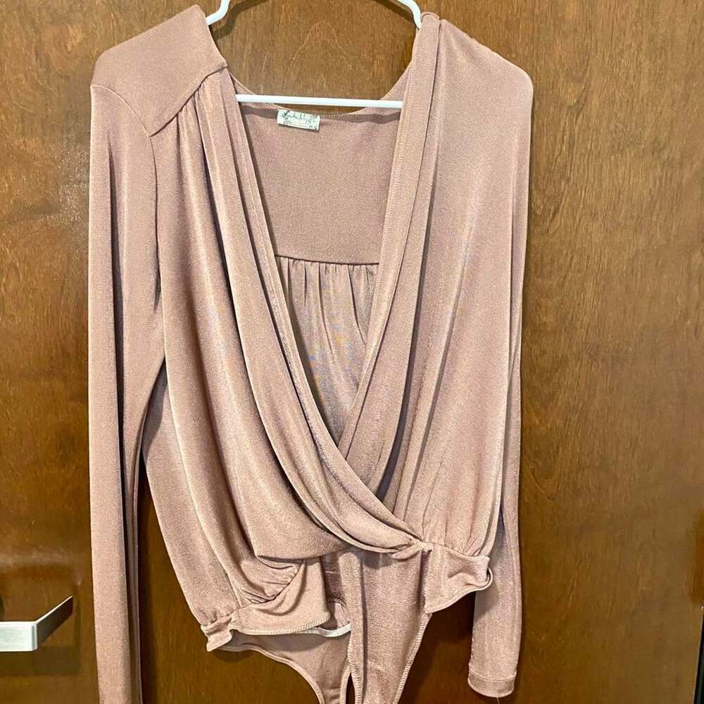 Free People Women's Pink and Brown Bodysuit